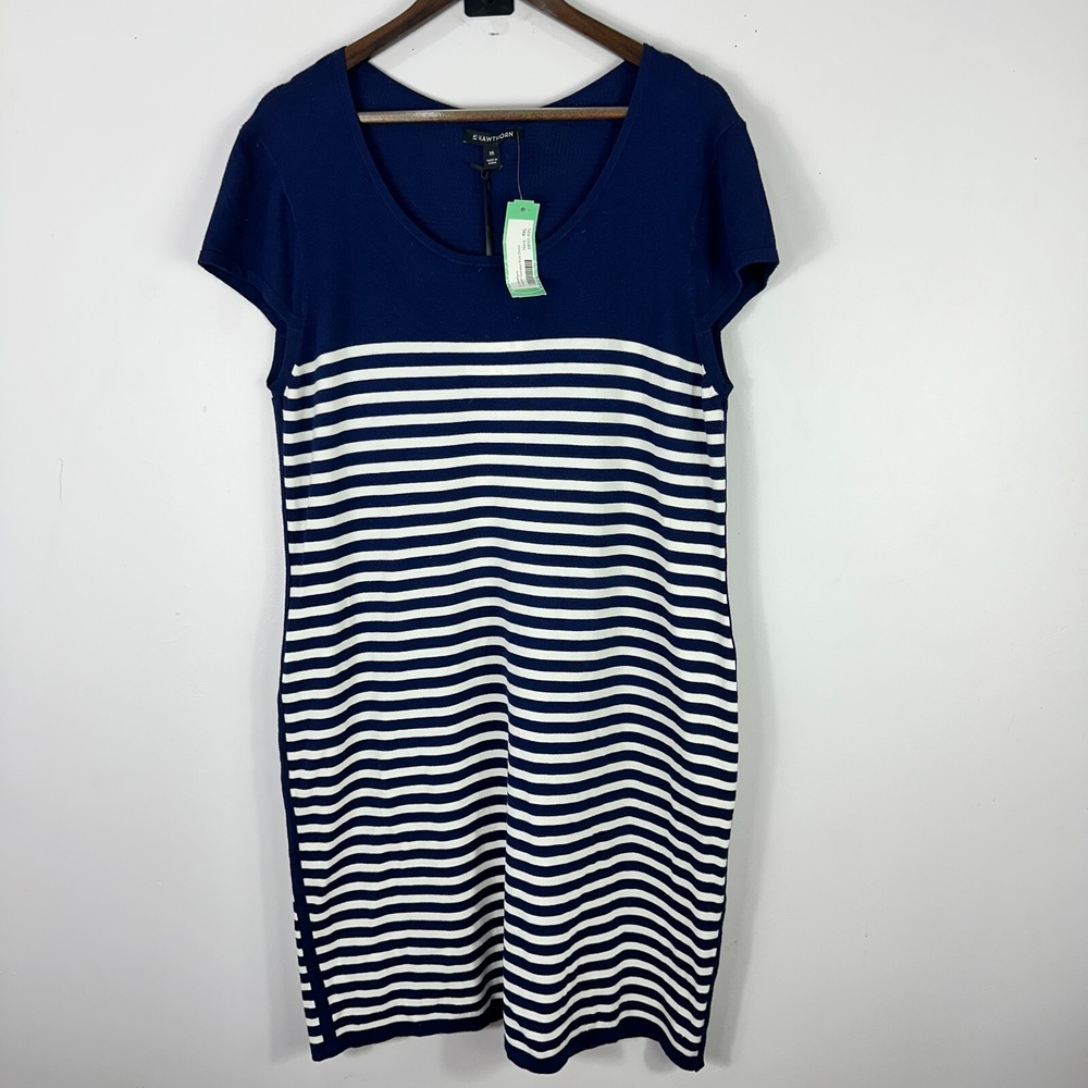 41 Hawthorn Rebekah Dress XXL Navy Sweater Knit Pullover Classic Minimalist Work